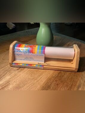 Melissa & Doug Wooden Tabletop Paper-Roll Dispenser